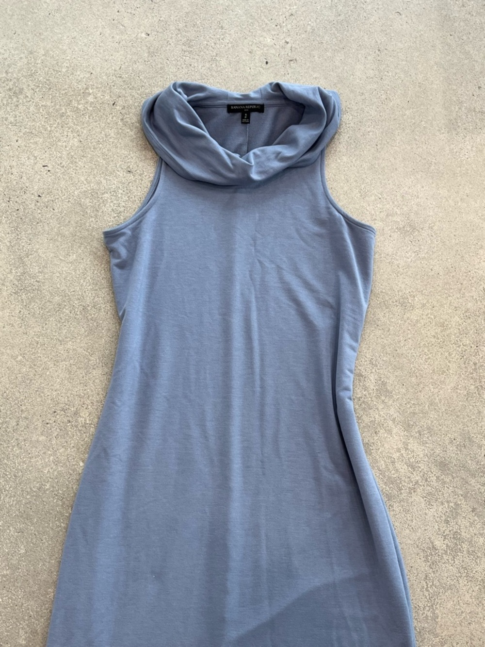 Banana Republic Blue Grey Cowl Neck Midi Dress | Size S | Elegant Minimal - Picture 6 of 7